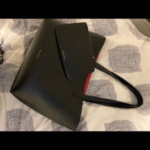 Mansur Gavriel Small Tote (black/red)